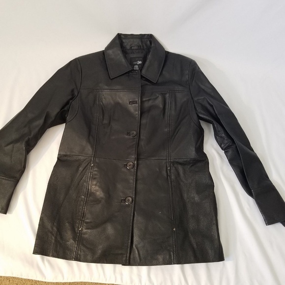 East 5th Womens Leather‎ Jacket Black Genuine - Picture 4 of 7